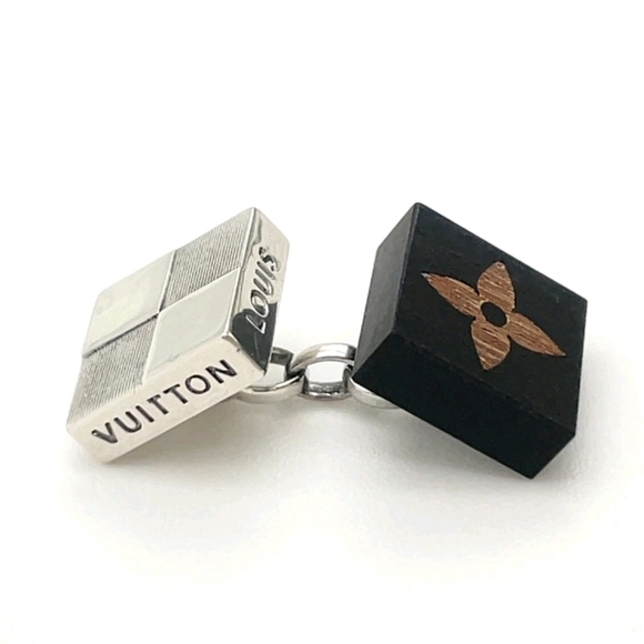 Louis Vuitton Damier Wood Monogram Cufflinks W/Box - Picture 8 of 16